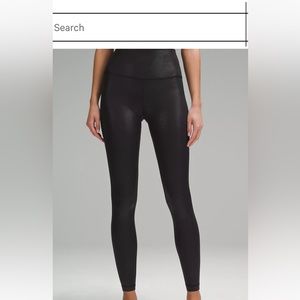 LULU LEMON shiny black align leggings size 2